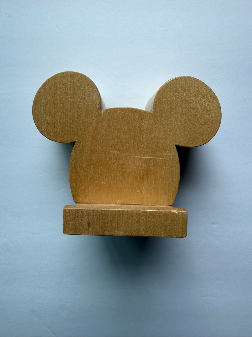 Disney Wooden Decorative Block in Natural Wood and Black